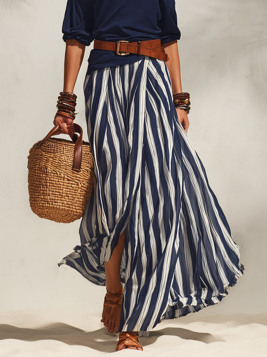 Vacation Chiffon Skirt Set for Women – Slit | Lunemuse