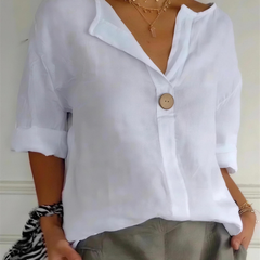 Zamma Relaxed V-Neck Top - 4K - 1